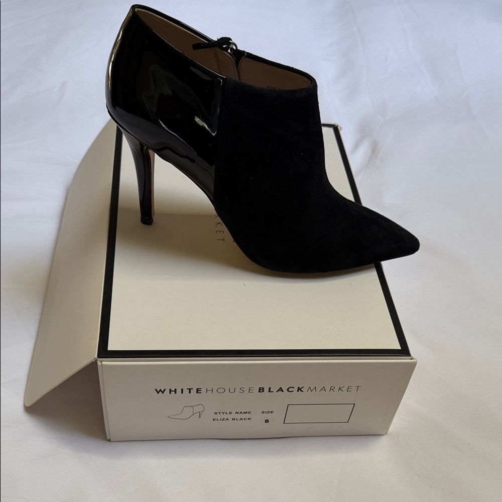White House Black Market Glossy Black Heels